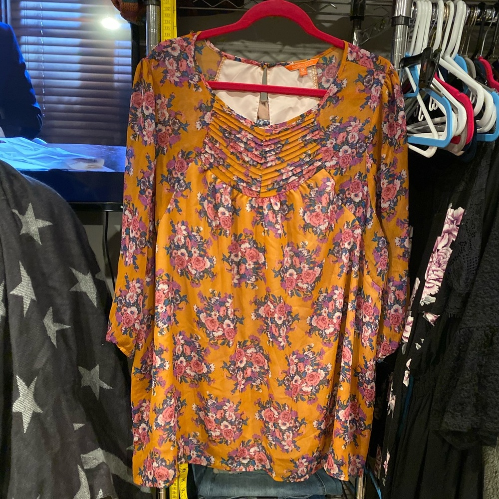 ModCloth Floral Boho Peasant Top 3XL
